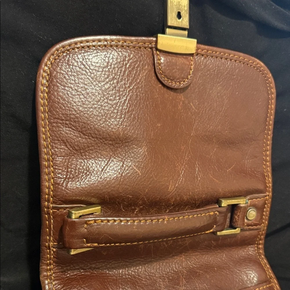 Etrier men's shoulder bag cognac, brown Leather Messenger Bag